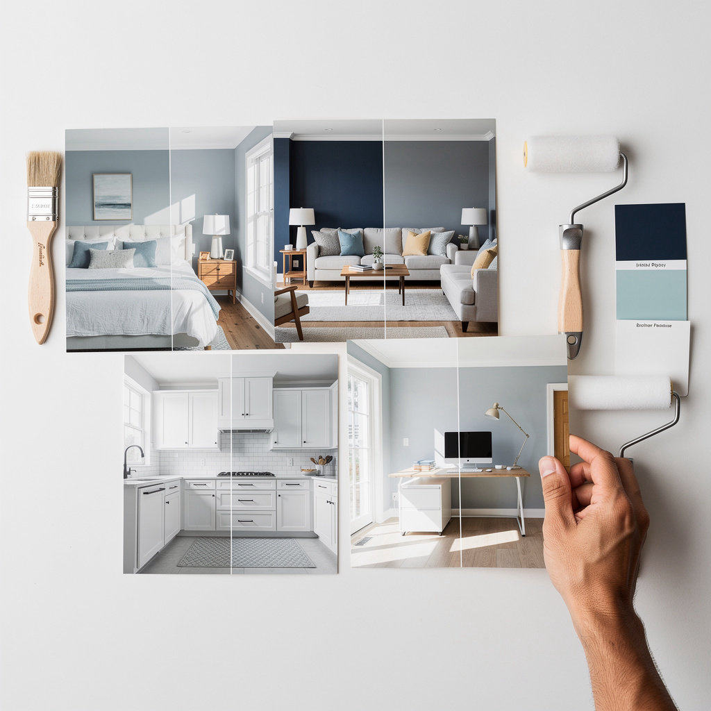 Painter interior painting before and after gallery - professional room transformations in Ocean Beach, Point Loma, and San Diego